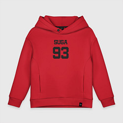 Толстовка оверсайз детская BTS - Suga 93, цвет: красный