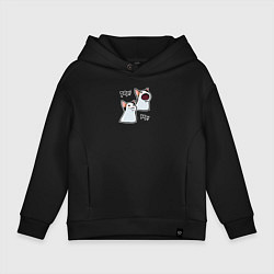 Толстовка оверсайз детская Pop Cat, цвет: черный