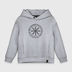 Толстовка оверсайз детская Эгисхъялм Шлем ужаса Z, цвет: меланж