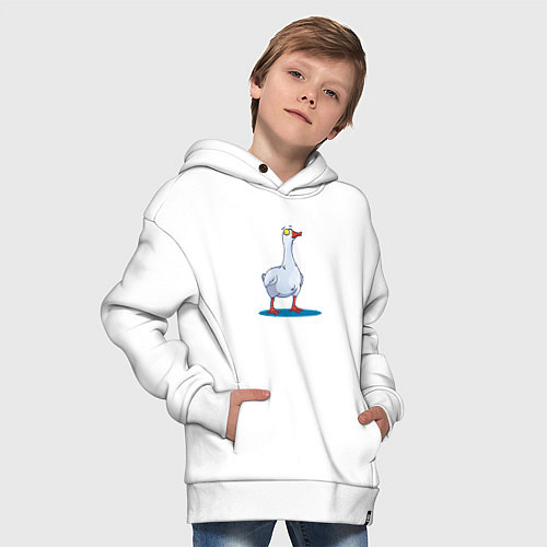 Детское худи оверсайз Гусь / Белый – фото 4