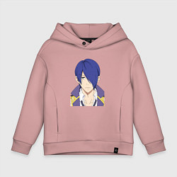 Толстовка оверсайз детская Аой Суминомия каллиграфист, цвет: пыльно-розовый