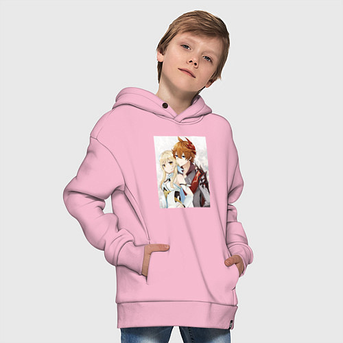 Детское худи оверсайз Lumine and tartaglia / Светло-розовый – фото 4