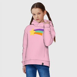 Толстовка оверсайз детская Радужный свитер Мэйбл, цвет: светло-розовый — фото 2