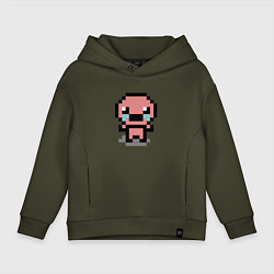 Толстовка оверсайз детская Pixel isaac, цвет: хаки