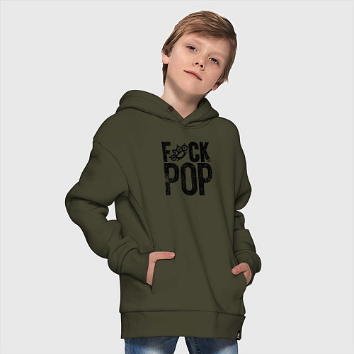 Детское худи оверсайз Five Finger Death Punch 5FDP / Хаки – фото 4
