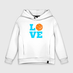 Толстовка оверсайз детская Love basketball, цвет: белый