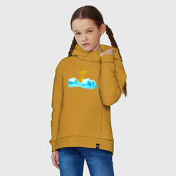 Толстовка оверсайз детская Pop it Simple Dimple, цвет: горчичный — фото 2