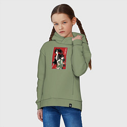Толстовка оверсайз детская Дороро Dororo, цвет: авокадо — фото 2