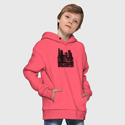 Толстовка оверсайз детская Мой город, цвет: коралловый — фото 2