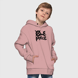 Толстовка оверсайз детская One Piece Большой куш лого, цвет: пыльно-розовый — фото 2