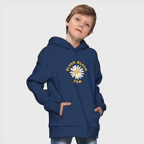 Детское худи оверсайз THE BOYZ Bloom Bloom Pow Cute / Тёмно-синий – фото 4