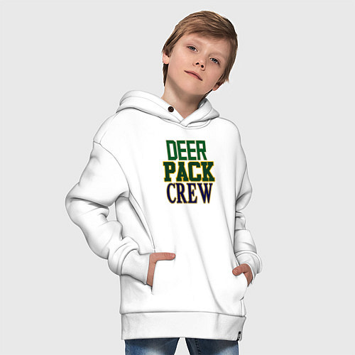 Детское худи оверсайз Deer Pack Crew / Белый – фото 4