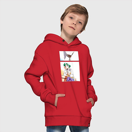 Детское худи оверсайз Дневник поездки в Иокогаму / Красный – фото 4