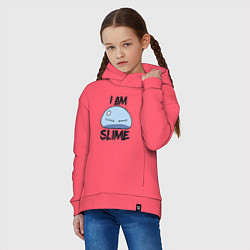 Толстовка оверсайз детская I AM SLIME, Я СЛИЗЬ, цвет: коралловый — фото 2