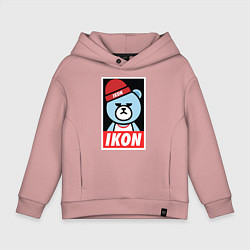 Толстовка оверсайз детская IKON YG Bear Dope, цвет: пыльно-розовый