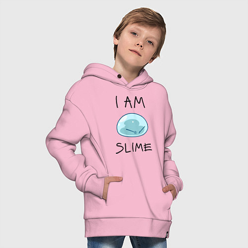 Детское худи оверсайз I AM SLIME / Светло-розовый – фото 4