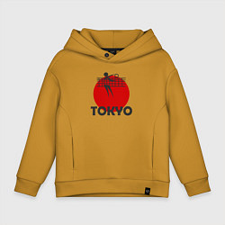 Толстовка оверсайз детская Волейбол - Токио, цвет: горчичный