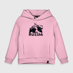 Толстовка оверсайз детская Russian bear, цвет: светло-розовый