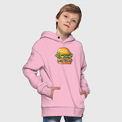 Толстовка оверсайз детская Даблмак, цвет: светло-розовый — фото 2