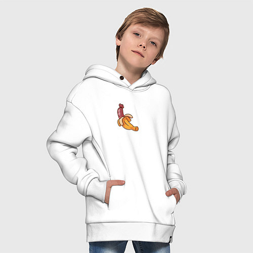 Детское худи оверсайз Worst Vegan / Белый – фото 4