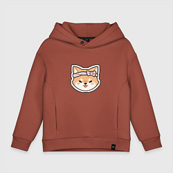 Толстовка оверсайз детская Тарумару, цвет: кирпичный
