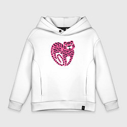 Толстовка оверсайз детская Pink Tiger, цвет: белый