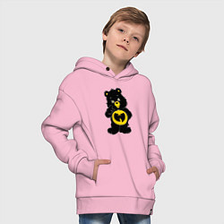 Толстовка оверсайз детская Wu-Tang Bear, цвет: светло-розовый — фото 2