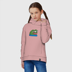 Толстовка оверсайз детская Pepe happy Пепе хеппи, цвет: пыльно-розовый — фото 2
