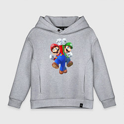 Толстовка оверсайз детская Mario Bros, цвет: меланж