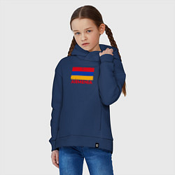 Толстовка оверсайз детская Armenia Flag, цвет: тёмно-синий — фото 2