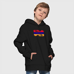 Толстовка оверсайз детская Армения - Флаг, цвет: черный — фото 2