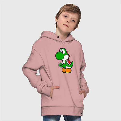 Детское худи оверсайз Yoshi1 / Пыльно-розовый – фото 4