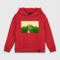 Толстовка оверсайз детская Mario Coins, цвет: красный