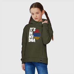 Толстовка оверсайз детская ДНК - Армения, цвет: хаки — фото 2