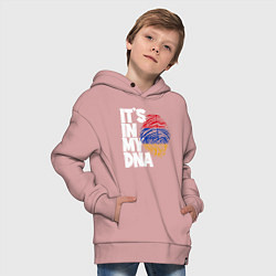 Толстовка оверсайз детская ДНК - Армения, цвет: пыльно-розовый — фото 2