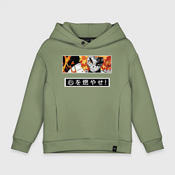 Детское худи оверсайз Ренгоку Кенджуро взгял клинок демонов столб пламен