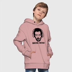 Толстовка оверсайз детская Dr House music, цвет: пыльно-розовый — фото 2