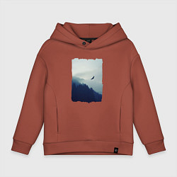 Толстовка оверсайз детская ОРЁЛ НАД ЛЕСОМ EAGLE, цвет: кирпичный