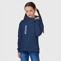 Толстовка оверсайз детская BATTLEFIELD 2042 БЕЛЫЙ ЛОГОТИП, цвет: тёмно-синий — фото 2