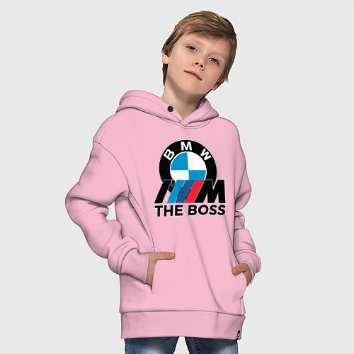Детское худи оверсайз BMW BOSS / Светло-розовый – фото 4