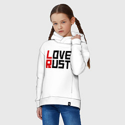 Толстовка оверсайз детская Love Rust, цвет: белый — фото 2