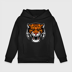 Толстовка оверсайз детская Tiger Cool, цвет: черный