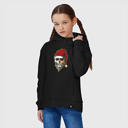 Толстовка оверсайз детская Santa Skull, цвет: черный — фото 2