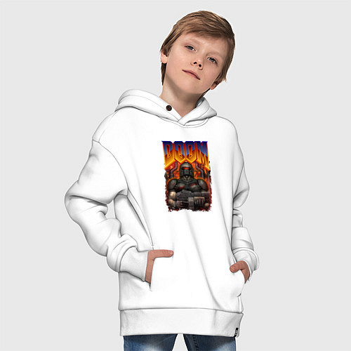 Детское худи оверсайз DOOM 64 / Белый – фото 4