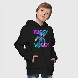 Толстовка оверсайз детская Huggy Wuggy: Игрушка с зубами, цвет: черный — фото 2