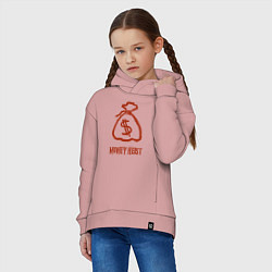 Толстовка оверсайз детская Money Heist - Мешок, цвет: пыльно-розовый — фото 2