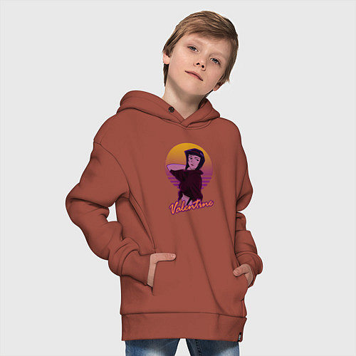 Детское худи оверсайз Ретровэйв Фэй / Кирпичный – фото 4