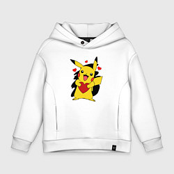 Детское худи оверсайз ПИКАЧУ И СЕРДЕЧКО POKENON PIKACHU LOVE