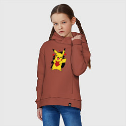 Толстовка оверсайз детская ПИКАЧУ И СЕРДЕЧКО POKENON PIKACHU LOVE, цвет: кирпичный — фото 2