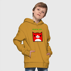Толстовка оверсайз детская Geometry Dash: Cat Skin, цвет: горчичный — фото 2